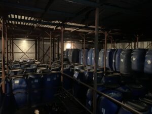Drums of pulp storage 1